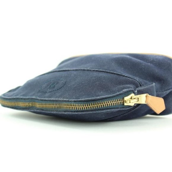 Hermès Navy Toile Bolide Cosmetic Pouch Make Up - Picture 6 of 12